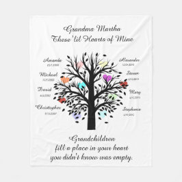 Manta Polar Árbol de las Abuelas (corazones), Blanco/Negro 8 N