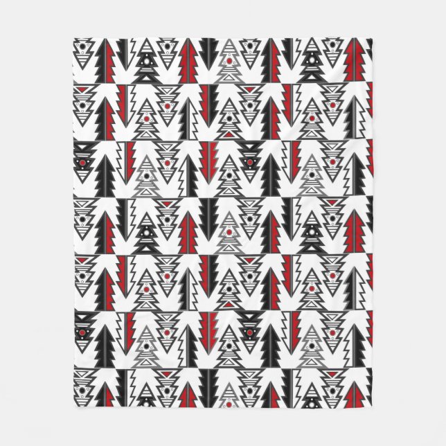 Manta Polar Árbol de navidad abstracto geométrico moderno o (Anverso)