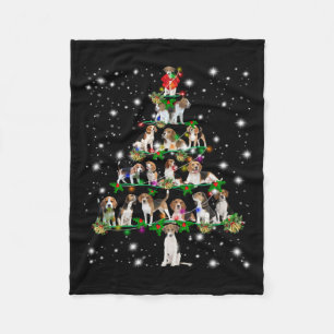 Manta Polar Árbol De Navidad Beagle Cubierto De Lámparas