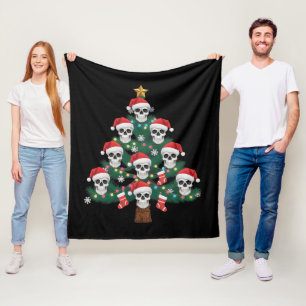 Manta Polar Árbol de Navidad Calavera Pijama Cool Esqueleto Sa