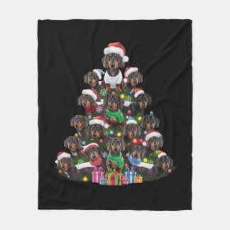 Manta Polar Árbol de Navidad de Dachshund