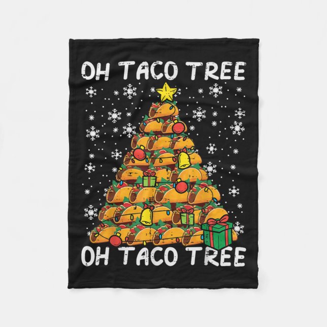 Manta Polar Árbol de Navidad de Tacos Divertido Xmas Foodie Ho (Anverso)