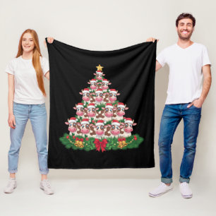 Manta Polar Árbol de Navidad de Vaca Funny Cow Lover Vaca Navi