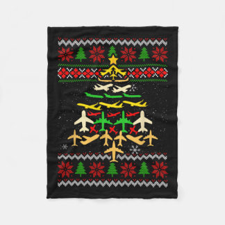 Manta Polar Árbol de Navidad del avión Nochebuena feo Sweater 