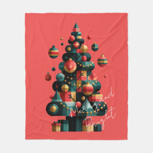 Manta Polar Árbol de Navidad geométrico