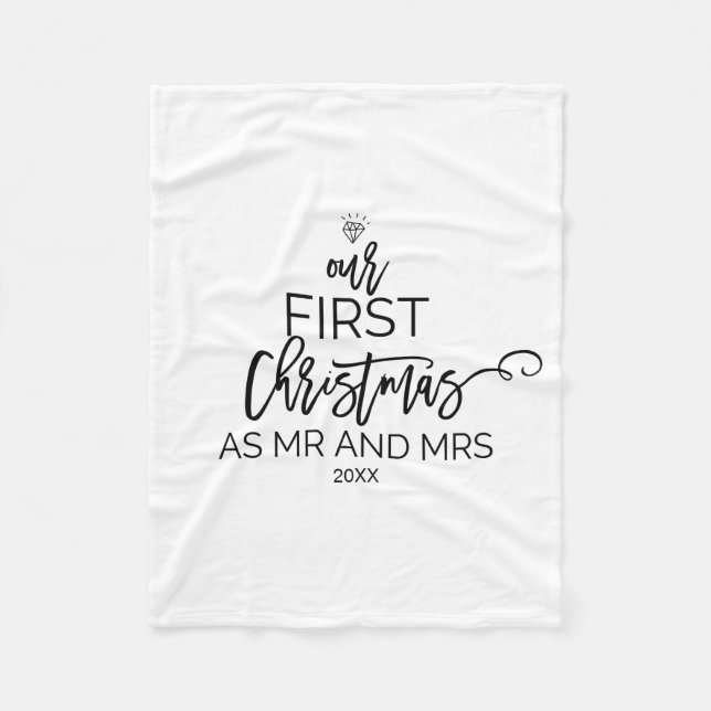 Manta Polar Árbol de Navidad Nuestra Primera Navidad como Sr.  (Anverso)