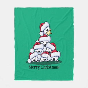Manta Polar Árbol de Navidad perro Westie