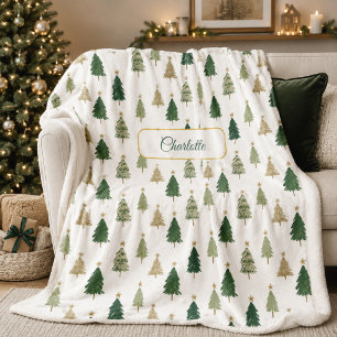 Manta Polar Árbol de Navidad personalizado minimalista moderno