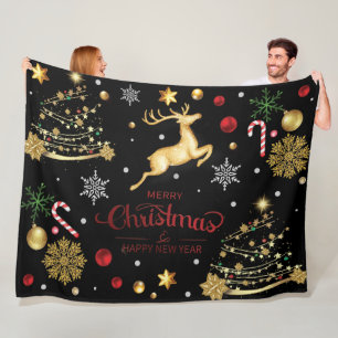 Manta Polar Árbol de navidad rojo