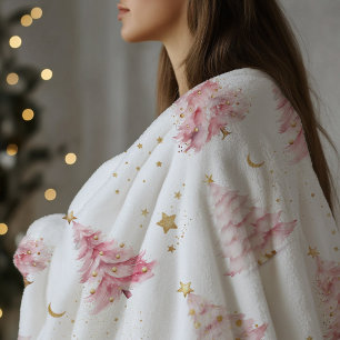 Manta Polar Árbol de Navidad rosa femenino