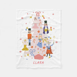 Manta Polar Árbol de Navidad Rosa Nucracker