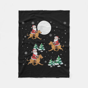 Manta Polar Árbol de navidad Santa Riding Perro lobo irlandés 