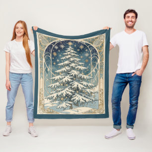 Manta Polar Árbol de Navidad Yule con ramas cargadas de nieve