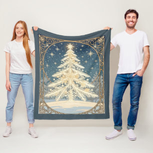 Manta Polar Árbol de Navidad Yule Ramas de Copo de Nieve Art N