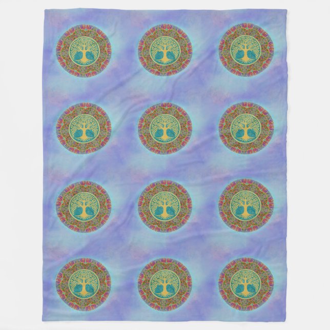 Manta Polar Árbol De Vida - Mandala Patrón De Seamless 1 (Anverso)