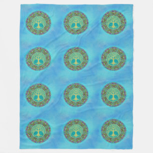Manta Polar Árbol De Vida - Mandala Patrón Sin Margen 3