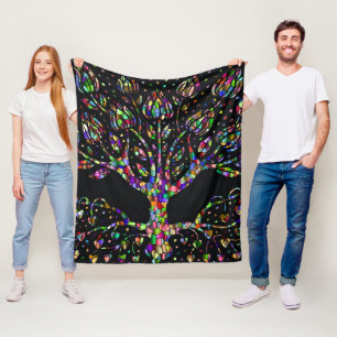 Manta Polar Árbol De Vidrio Manchado De Falso De Prosperidad