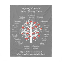 Árbol del abuelo (corazones), Blanco/Gris 17 nombr