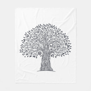Manta Polar Árbol del Doodle de la vida