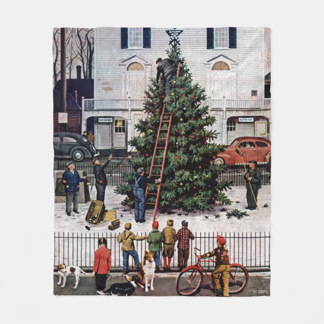 Manta Polar Árbol en plaza de pueblo (Anverso)