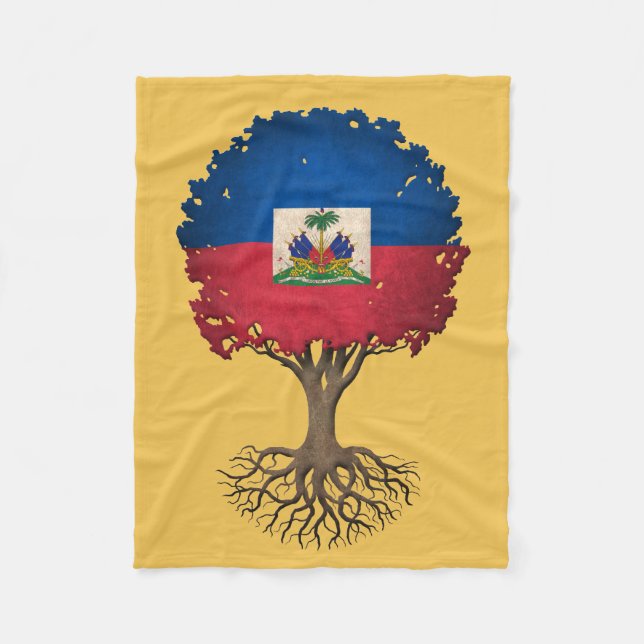 Manta Polar Árbol haitiano de la bandera del personalizable de (Anverso)