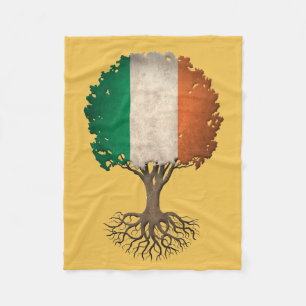 Manta Polar Árbol irlandés de la bandera del personalizable de