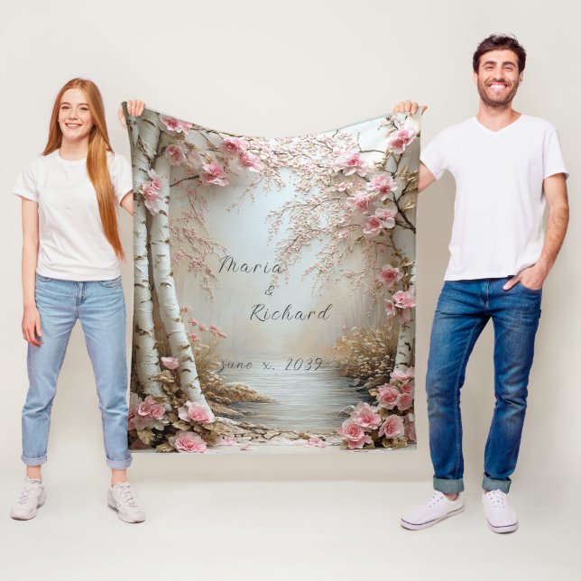 Manta Polar Árboles hermosos de abedul Río campestre (In situ)