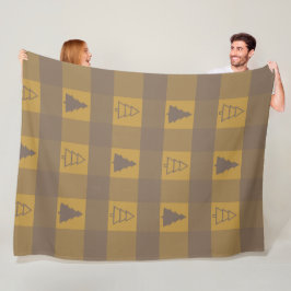 Manta Polar Árboles navideños adornados con búfalo