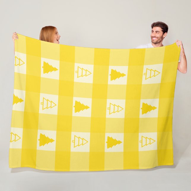 Manta Polar Árboles navideños adornados con búfalo (In situ)