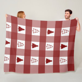 Manta Polar Árboles navideños adornados con búfalo