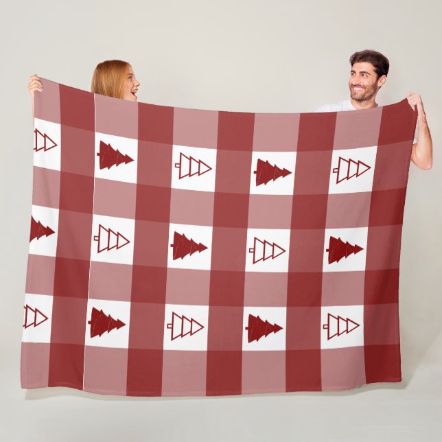 Manta Polar Árboles navideños adornados con búfalo (In situ)