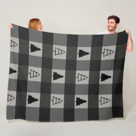 Manta Polar Árboles navideños adornados con búfalo