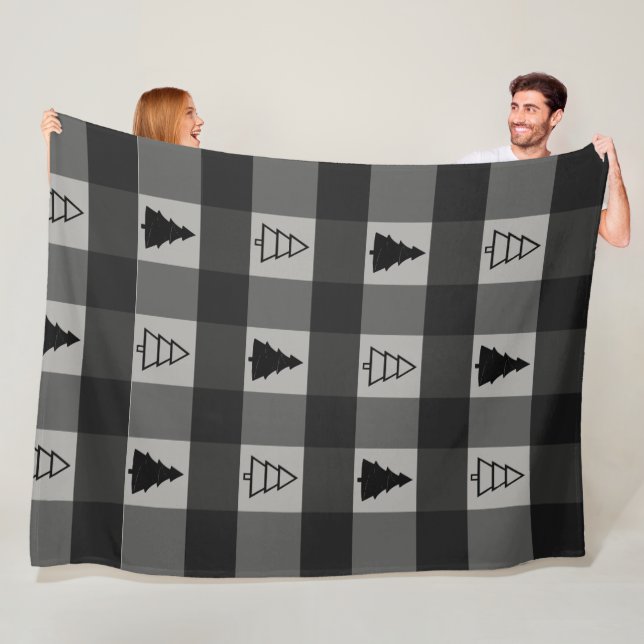 Manta Polar Árboles navideños adornados con búfalo (In situ)