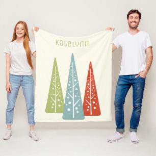 Manta Polar Árboles navideños modernos de medio siglo person