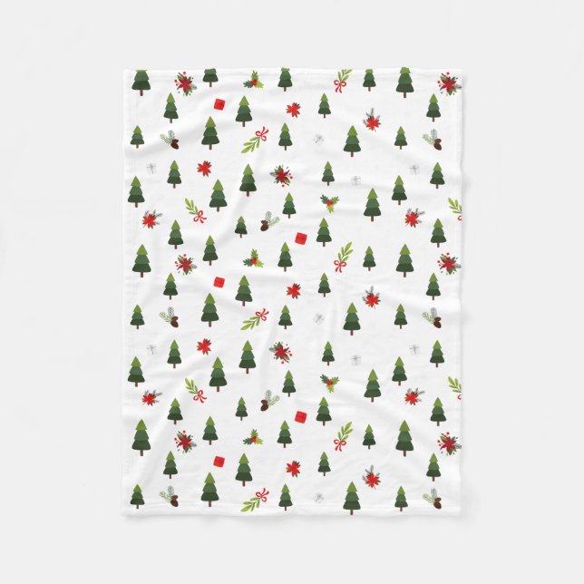 Manta Polar Árboles y arcos de Navidad (Anverso)