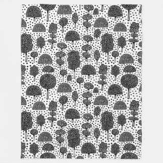 Manta Polar Arboreto 230715 - Negro sobre blanco