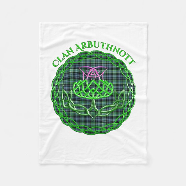 Manta Polar Arbuthnott Scottish Tartan Celtic Thistle (Anverso)
