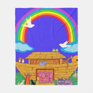 Manta Polar Arca de Noé, guardería/manta arcoiris infantil