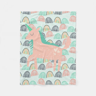Manta Polar Arco iris y unicornios
