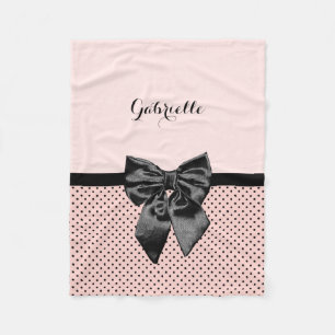 Manta Polar Arco rosado parisiense elegante y nombre del negro