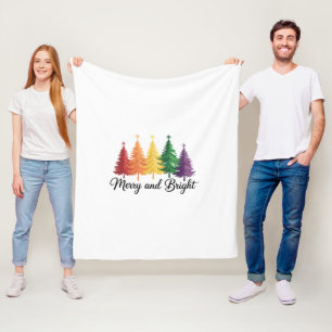 Manta Polar Arcoíris Alegre y Brillante Árbol de Navidad Gay L
