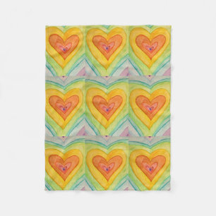 Manta Polar Arcoiris Corazones de Amor Acogedora Fleece Throw 