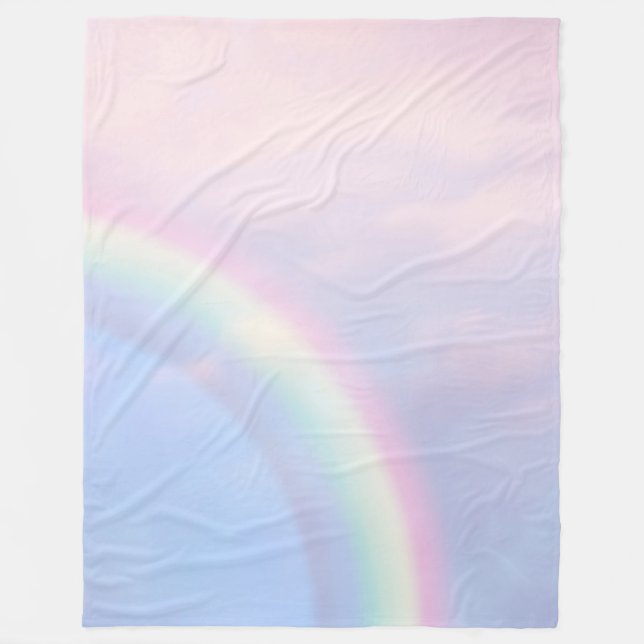 Manta Polar Arcoiris de esperanza - pastel, (Anverso)