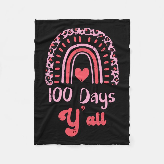 Manta Polar Arcoiris de leopardo rosa 100 días en la escuela 1 (Anverso)