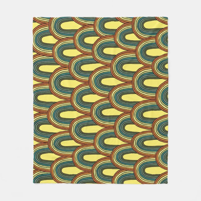 Manta Polar Arcoiris dibujado a mano: Encanto de la Vieja Seam (Anverso)