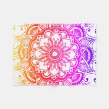 Arcoiris Mandala Fleece Blanket