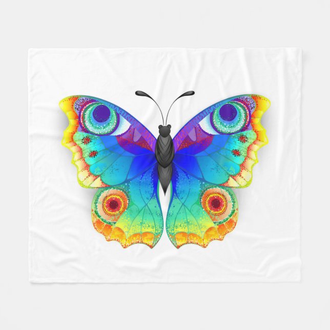 Manta Polar Arcoiris mariposa Peacock Eye (Frente (Horizontal))