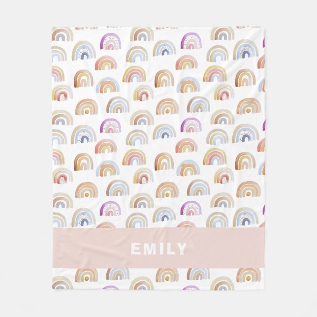 Manta Polar Arcoiris rosa de moda (Anverso)