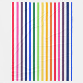 Manta Polar Arcoiris y rayas blancas