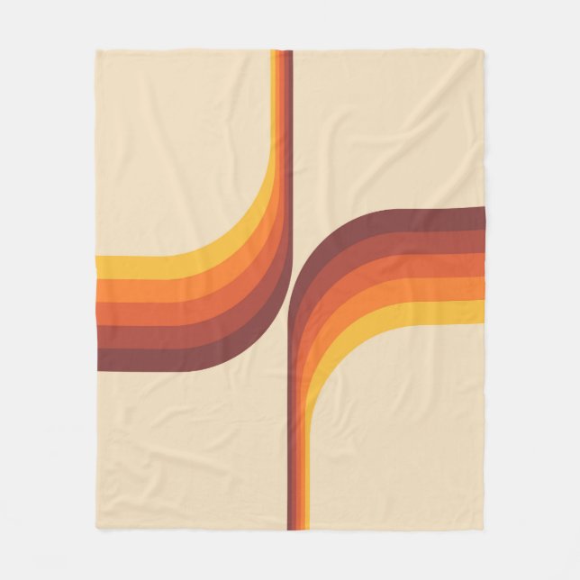 Manta Polar Arcos coloridos de estilo retro (Anverso)